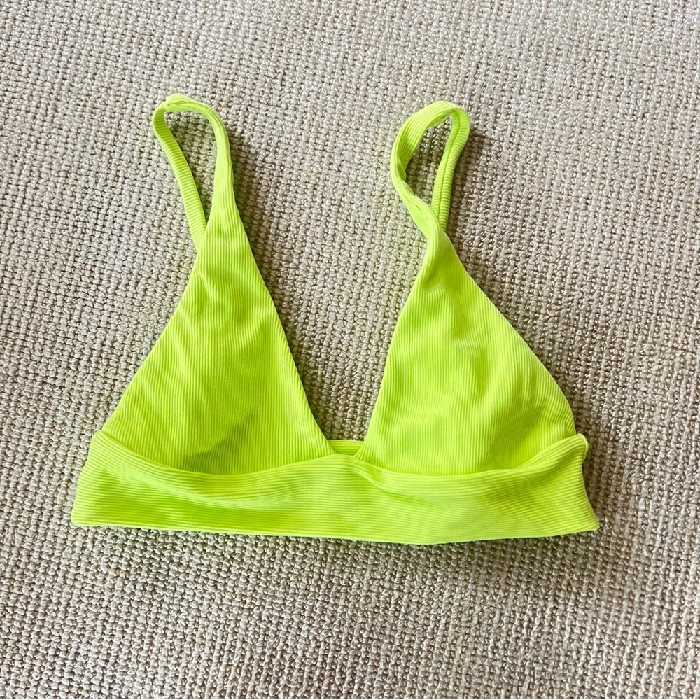 NWOT Lineup Bikini Top in Neon Green Size Medium